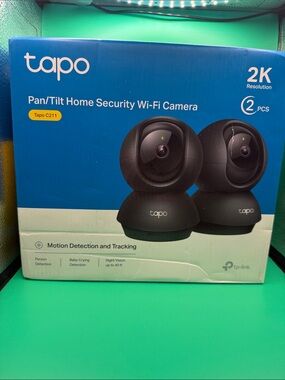 Tapo Pan/Tilt Home Security Wi‑Fi Camera (2-Pack) - Black